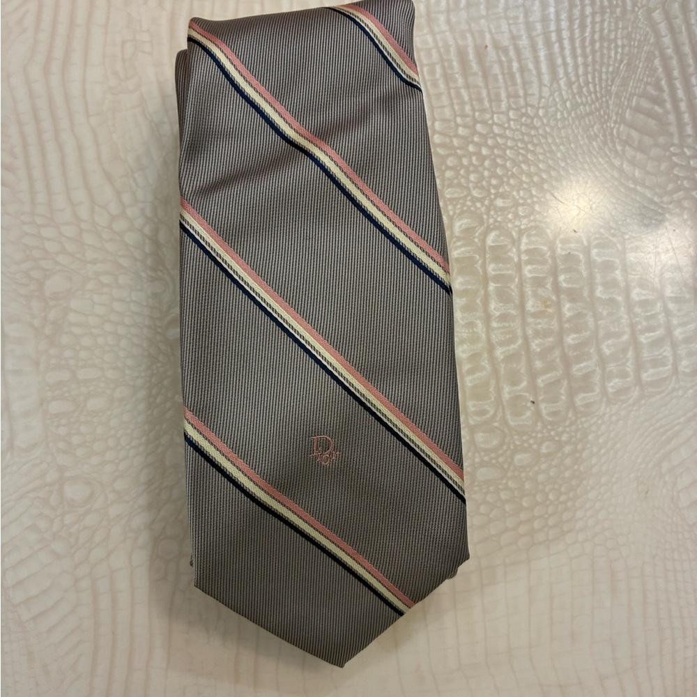 Dior Gray Striped Men's Tie
